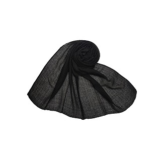 Ribbed Cotton Hijab - Black